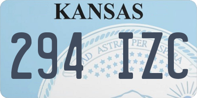 KS license plate 294IZC
