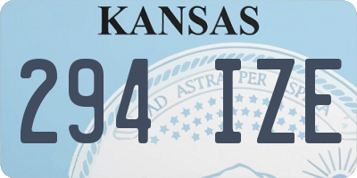 KS license plate 294IZE