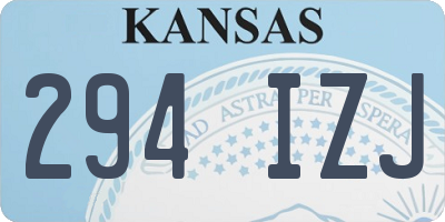 KS license plate 294IZJ