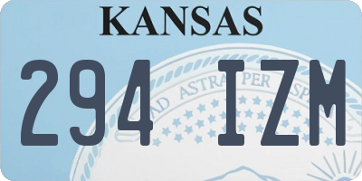 KS license plate 294IZM