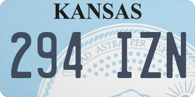 KS license plate 294IZN