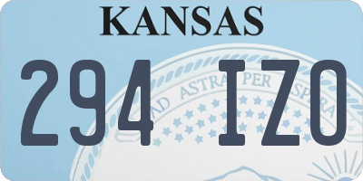 KS license plate 294IZO
