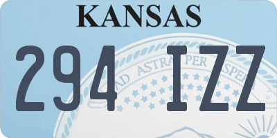 KS license plate 294IZZ