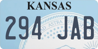 KS license plate 294JAB