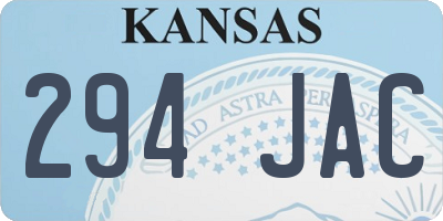 KS license plate 294JAC