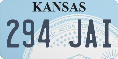 KS license plate 294JAI