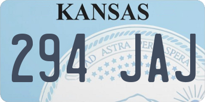 KS license plate 294JAJ