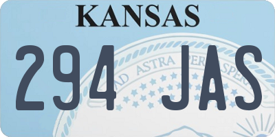 KS license plate 294JAS