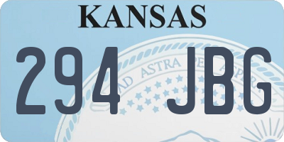 KS license plate 294JBG