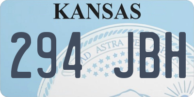 KS license plate 294JBH
