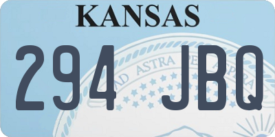KS license plate 294JBQ