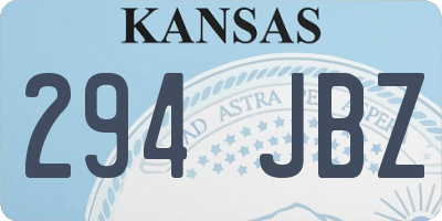 KS license plate 294JBZ