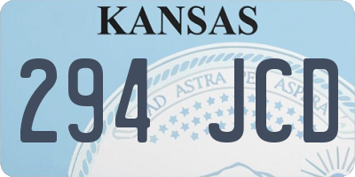 KS license plate 294JCD