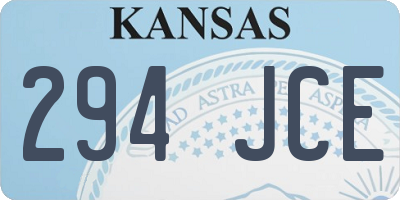 KS license plate 294JCE