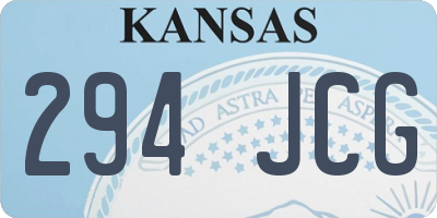 KS license plate 294JCG