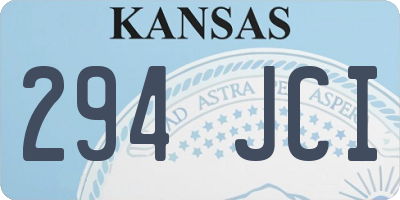 KS license plate 294JCI