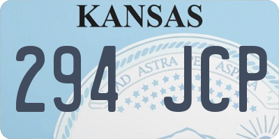 KS license plate 294JCP