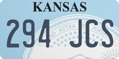 KS license plate 294JCS