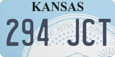 KS license plate 294JCT