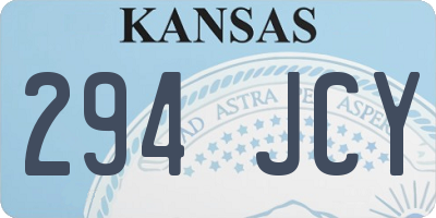 KS license plate 294JCY