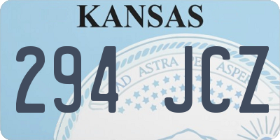 KS license plate 294JCZ