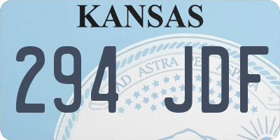 KS license plate 294JDF