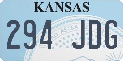 KS license plate 294JDG