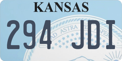 KS license plate 294JDI