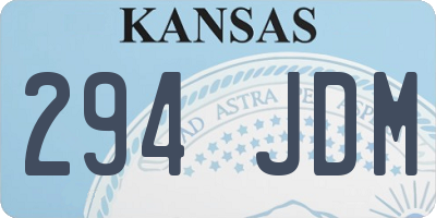KS license plate 294JDM