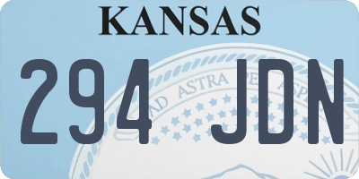 KS license plate 294JDN