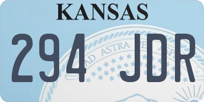 KS license plate 294JDR