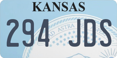 KS license plate 294JDS