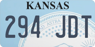 KS license plate 294JDT