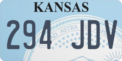 KS license plate 294JDV