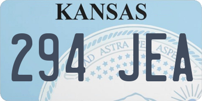 KS license plate 294JEA