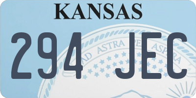 KS license plate 294JEC