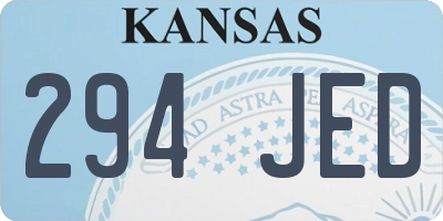 KS license plate 294JED