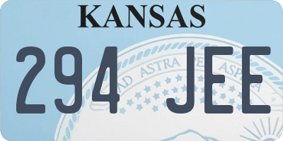 KS license plate 294JEE