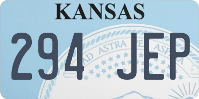 KS license plate 294JEP