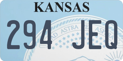 KS license plate 294JEQ