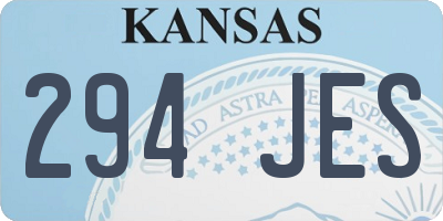 KS license plate 294JES