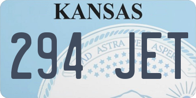 KS license plate 294JET