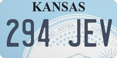 KS license plate 294JEV