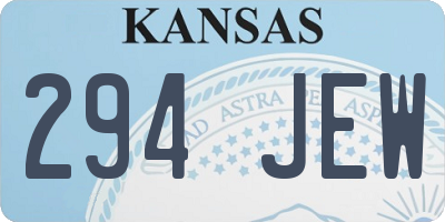 KS license plate 294JEW