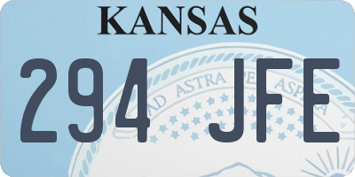 KS license plate 294JFE