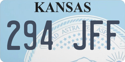 KS license plate 294JFF