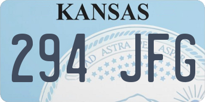 KS license plate 294JFG