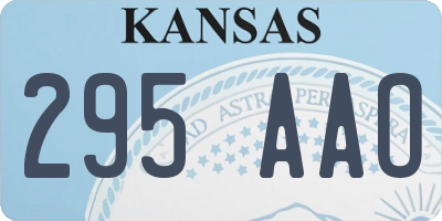 KS license plate 295AAO