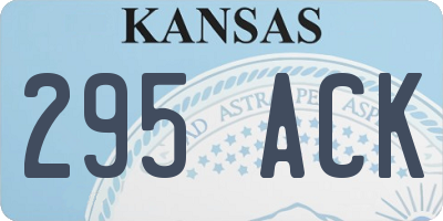 KS license plate 295ACK