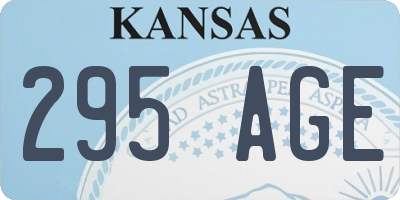 KS license plate 295AGE